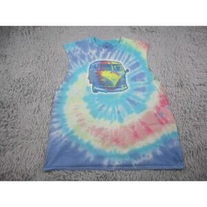 Hippie Beatnik Van Shirt Adult‎ 3XL Blue Pink Tie Dye Sleeveless Crew Neck